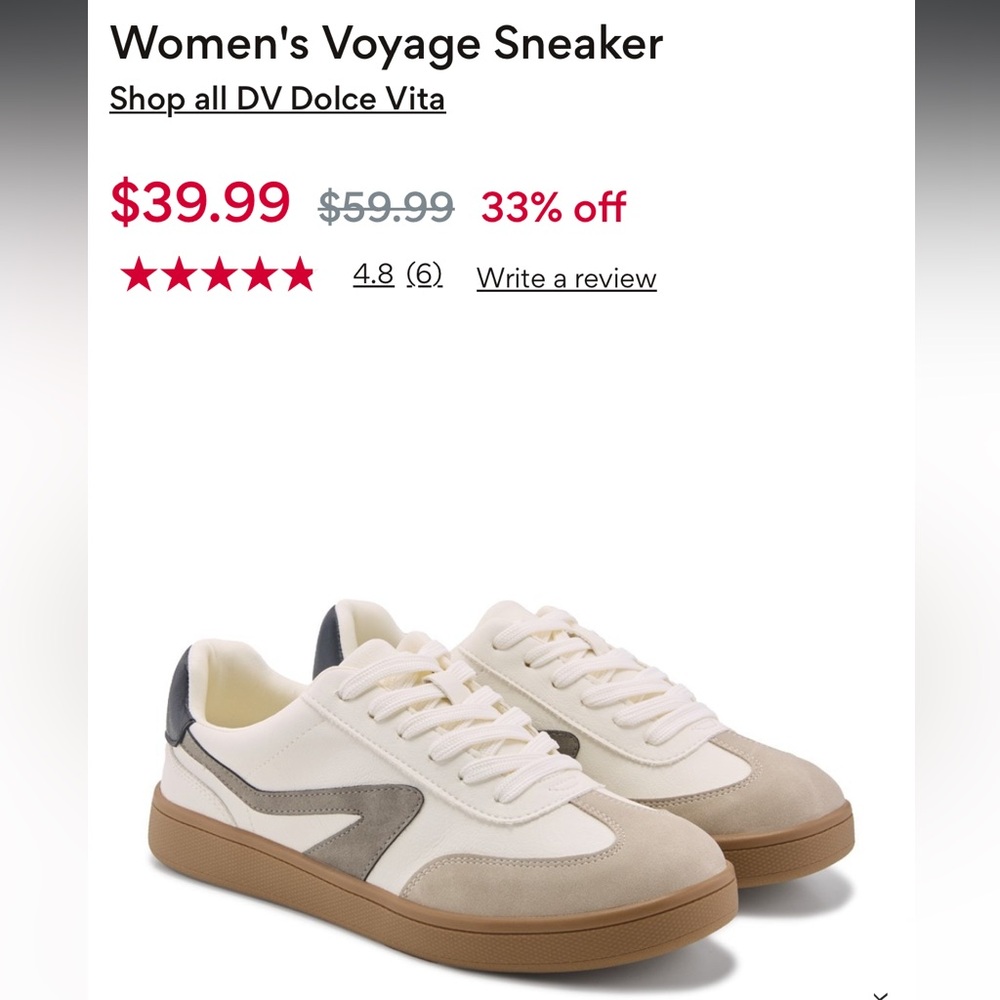 Dolce Vita Women's Voyage Sneaker - Cream and Gray